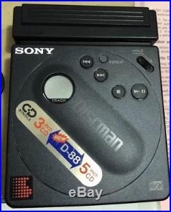 Sony Discman D-88 CD Player Vintage Rare Battery Case Charger Headphones A+ Mint