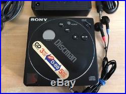 Sony Discman D-88 CD Player Vintage Rare Battery Case Charger Headphones Tested