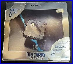 Sony Discman D-88 with6 Unopened Disk, Case, Power Adapter, Box Read Untested