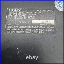 Sony Discman D-99 Portable Cd Player Vintage Audio Esp Anti-Skip Personal