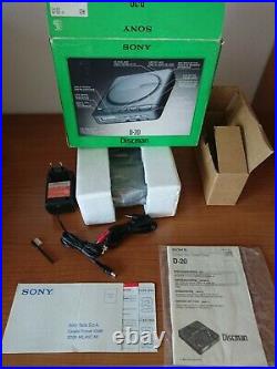Sony Discman D20 Lettore Cd Portatile Vintage Da Collezione 1988 Con Manuali