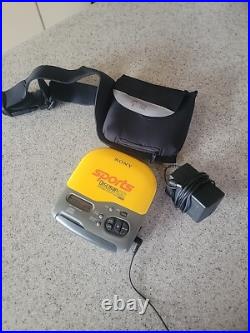 Sony Discman ESP CD Player SPORTS Yellow D-421SP Tested Works Excellent