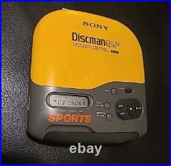 Sony Discman ESP CD Player SPORTS Yellow D-421SP Tested Works Excellent