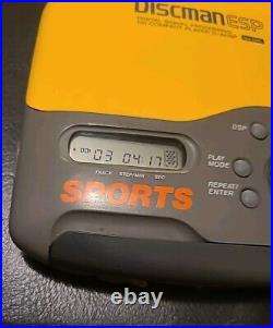 Sony Discman ESP CD Player SPORTS Yellow D-421SP Tested Works Excellent