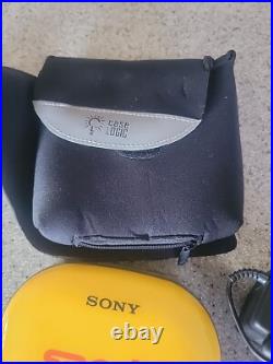 Sony Discman ESP CD Player SPORTS Yellow D-421SP Tested Works Excellent