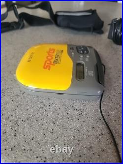 Sony Discman ESP CD Player SPORTS Yellow D-421SP Tested Works Excellent