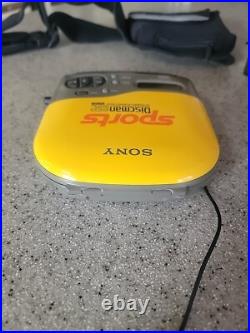 Sony Discman ESP CD Player SPORTS Yellow D-421SP Tested Works Excellent