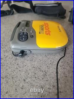 Sony Discman ESP CD Player SPORTS Yellow D-421SP Tested Works Excellent