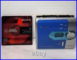 Sony MD Walkman MZ-N420D Blue Portable Mini Disc Player, Tested & Working