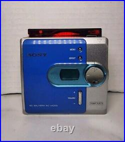 Sony MD Walkman MZ-N420D Blue Portable Mini Disc Player, Tested & Working