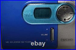 Sony MD Walkman MZ-N420D Blue Portable Mini Disc Player, Tested & Working