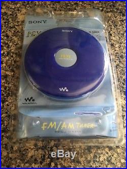 Sony PSYC Walkman CD AM/FM Player Blue Discman With Headphones Model D-FJ040