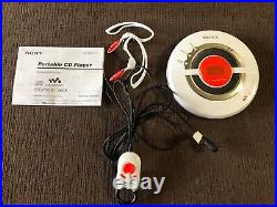 Sony Psyc Flare White Walkman Portable CD Player + Remote + Headphones (D-EJ100)