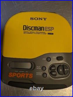 Sony Sports Discman CD Player ESP Yellow & Gray (D-421SP) No Headphones