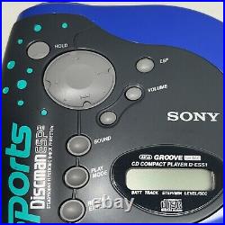 Sony Sports Discman ESP2 Model D-ES51 Blue Tested Works Excellent Condition