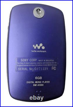 Sony Walkman 6GB Digital Music Player NW-A1000 PURPLE + Power/USB Charger EUC