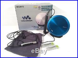 Sony Walkman CD Player RARE Vintage Model D-EJ955 Blue Aluminum Body