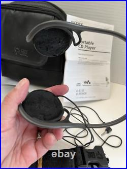 Sony Walkman D-E350 ESP MAX Portable Silver/Purple CD Disc Player +Case Works