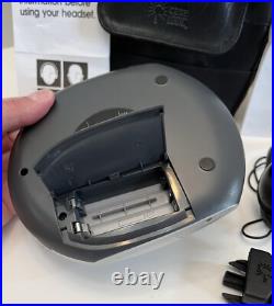 Sony Walkman D-E350 ESP MAX Portable Silver/Purple CD Disc Player +Case Works