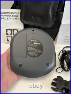Sony Walkman D-E350 ESP MAX Portable Silver/Purple CD Disc Player +Case Works