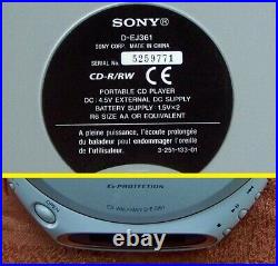 Sony Walkman D-EJ 361 Portable CD-R/RW Player, G-Protection -de ne e nf diskman