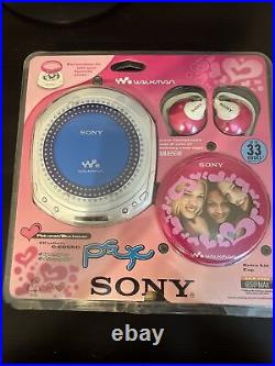 Sony Walkman D-EQ550 Portable CD Player Pink Crush/Blue Heaven NEW NOS