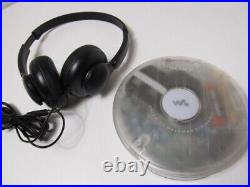 Sony Walkman D-FJ003FP Clear Federal Prison CD Player AM/FM Radio Tested Works
