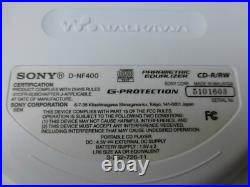 Sony Walkman D-NF400 TV/Weather/FM/AM Atrac3plus MP3 CD Player with Case Working