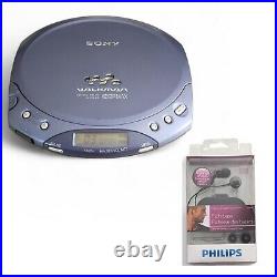 Sony Walkman ESP MAX Portable CD Player Blue & Philips In-Ear Earphones SHE9550