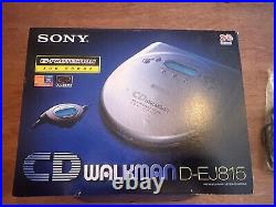 Sony Walkman Portable CD Player Jog Proof G-Protection Silver VGC D-EJ815