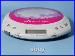 Sony Walkman Portable Personal CD Player D-EQ550 Pink With Hearts 90's Rare Tested