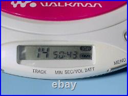 Sony Walkman Portable Personal CD Player D-EQ550 Pink With Hearts 90's Rare Tested