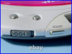 Sony Walkman Portable Personal CD Player D-EQ550 Pink With Hearts 90's Rare Tested