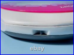 Sony Walkman Portable Personal CD Player D-EQ550 Pink With Hearts 90's Rare Tested