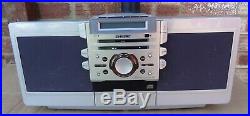 Sony ZS-D55 Silver Portable CD Cassette Player Boombox Blaster NO REMOTE