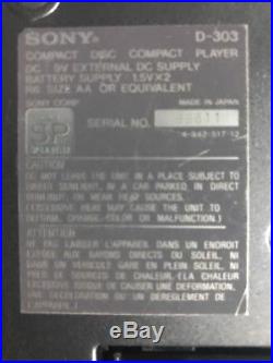Sony discman D-303 portable CD player