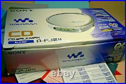 Sony walkman am fm radio personal portable cd compact discs player d-fj211