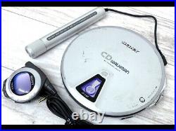 Used Vintage SONY D-E01 Silver Portable CD Player 20th Anniversary Model Japan