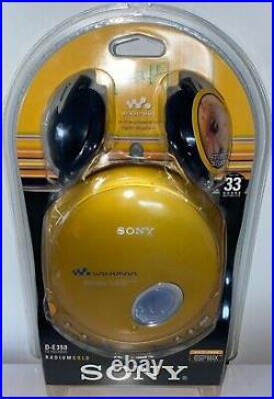 VINTAGE 2002 SONY D-E350 CD WALKMAN RADIUM GOLD With HEADPHONES NEW & SEALED