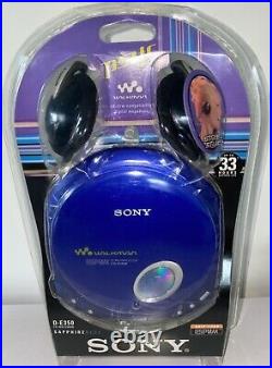 VINTAGE 2002 SONY D-E350 CD WALKMAN SAPPHIRE BLUE With HEADPHONES NEW & SEALED