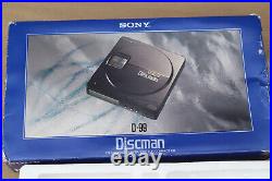 VINTAGE SONY DISCMAN D-99 D99 1bit DAC CD PLAYER with BOX & MANUAL HEADPHONES