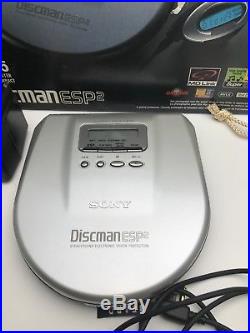 VINTAGE & VERY RARE Sony D-E775 Discman ESP2 AVLS 1BITDAC GROOVE MD LINK SILVER