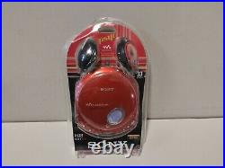 VTG 2003 SONY CD WALKMAN D-E350 PORTABLE PSYC CD PLAYER RUBY RED NEWithSEALED NOS