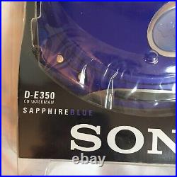 VTG RARE Sony Walkman CD D-E350 Sapphire Blue NEW Battery Powered Esp Max CD-R