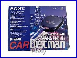 VTG Sony Car Discman D-838K New Open Box TESTED! Car Kit Included
