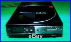 Vintage 1984 Sony D-50 Discman Compact CD Player with AC-D50 Power Supply