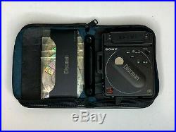Vintage 1988 Sony Discman D-88 CD Player RARE with Battery Case & 5 CDs