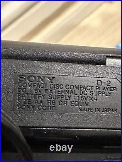 Vintage 1989 Sony Discman D-2 Compact Disc CD Walkman Player Made In Japan