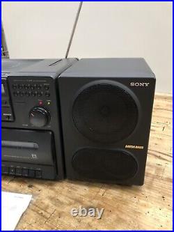 Vintage 1990 SONY Mega Bass CD Radio Cassette Corder CFD-750 Boom Box Tested