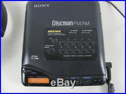 Vintage 1991 Sony Discman Model D-T66 CD/Radio Player-Works